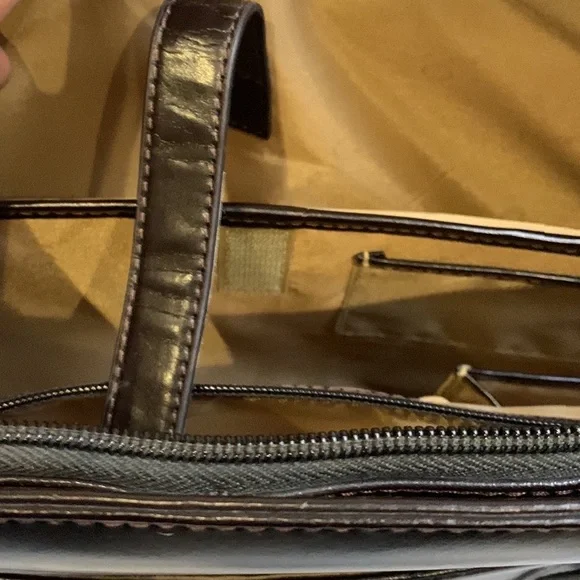 Franklin Covey Brown Leather Laptop Tablet Briefcase - Picture 10 of 16